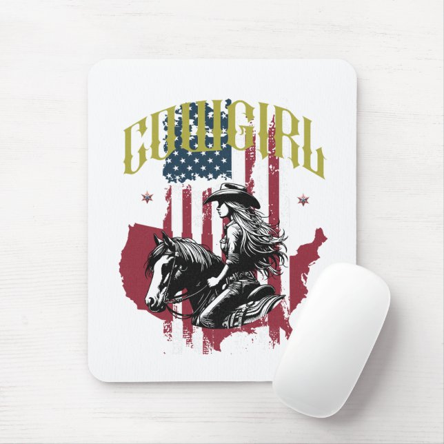 COWGIRL USA MOUSE MAT (With Mouse)