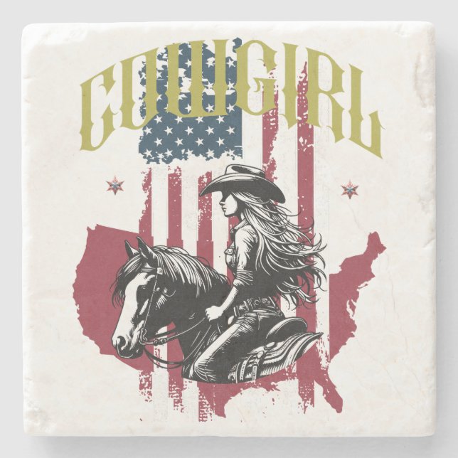 COWGIRL USA STONE COASTER (Front)