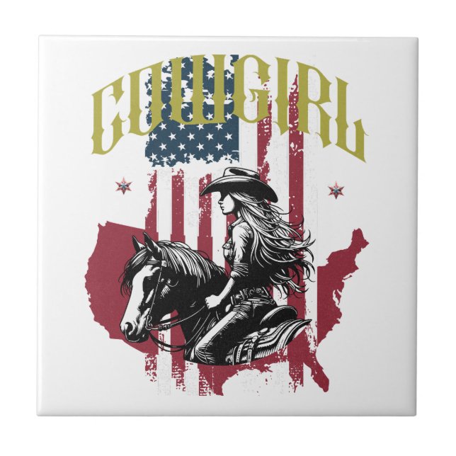 COWGIRL USA TILE (Front)