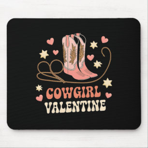 Cowgirl Valentine Pink Boots Y2k Country Girls Val Mouse Mat