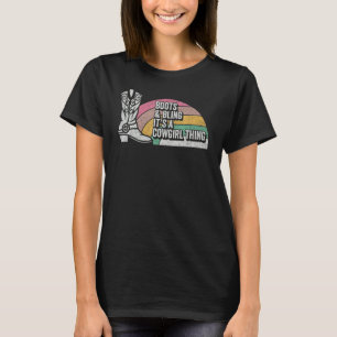Cowgirl Vintage Retro Boots & Bling It's A Cowgirl T-Shirt