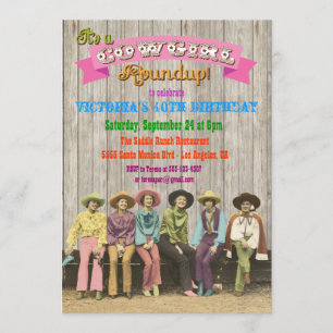 Cowgirl Western Birthday/Bachelorette Invitations
