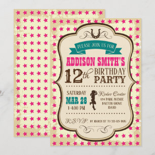Cowgirl Western Birthday Invitation