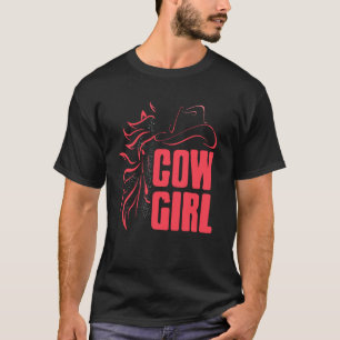 Cowgirl Western Horse Head Outline T-Shirt