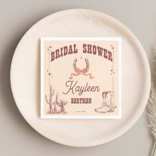 Cowgirl western retro bridal shower customised napkin
