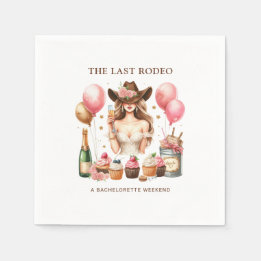 Cowgirl Western Rodeo Bachelorette Bridal Shower Napkin