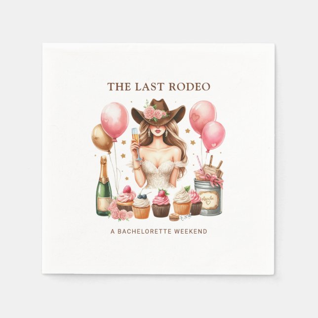 Cowgirl Western Rodeo Bachelorette Bridal Shower Napkin (Front)