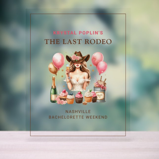 Cowgirl Western Rodeo Tabletop Acrylic Sign (Neutral)