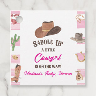 Cowgirl Western Rodeo Wild West Baby Shower Favour Tags