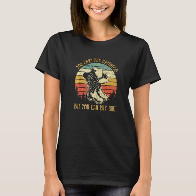 Cowgirl Western You Can't Buy Happiness But You Ca T-Shirt (Front)