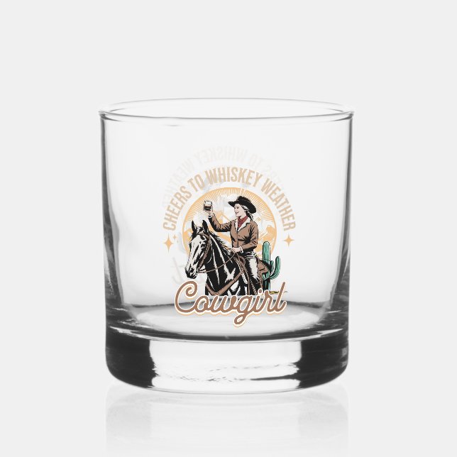 Cowgirl  whiskey glass (Front)