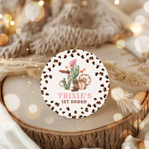 Cowgirl Wild West 1st Rodeo Ranch Birthday Party Classic Round Sticker