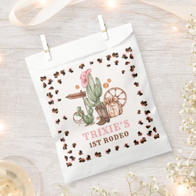 Cowgirl Wild West 1st Rodeo Ranch Birthday Party Favour Bags (Clipped)