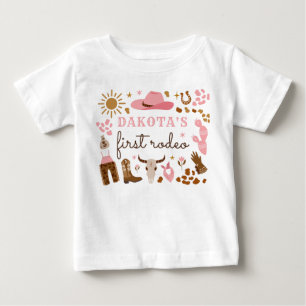 Cowgirl Wild West Rodeo Ranch 1st Birthday Outfit  Baby T-Shirt