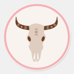 Cowgirl Wild West Rodeo Ranch Birthday Party Decor Classic Round Sticker