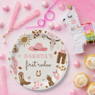 Cowgirl Wild West Rodeo Ranch Birthday Party Decor Paper Plate