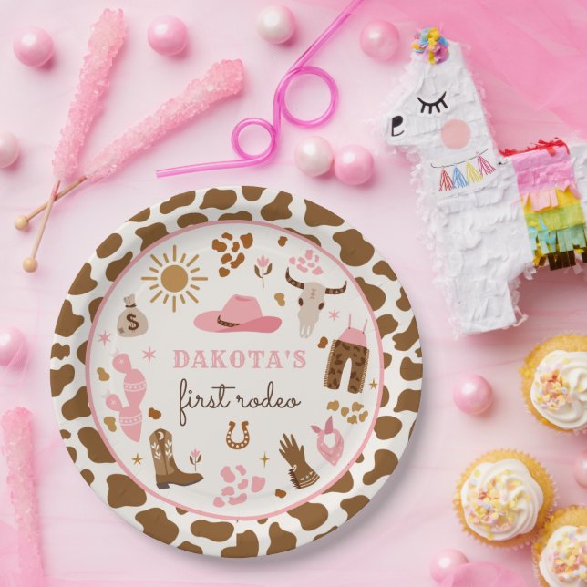 Cowgirl Wild West Rodeo Ranch Birthday Party Decor Paper Plate (Party)