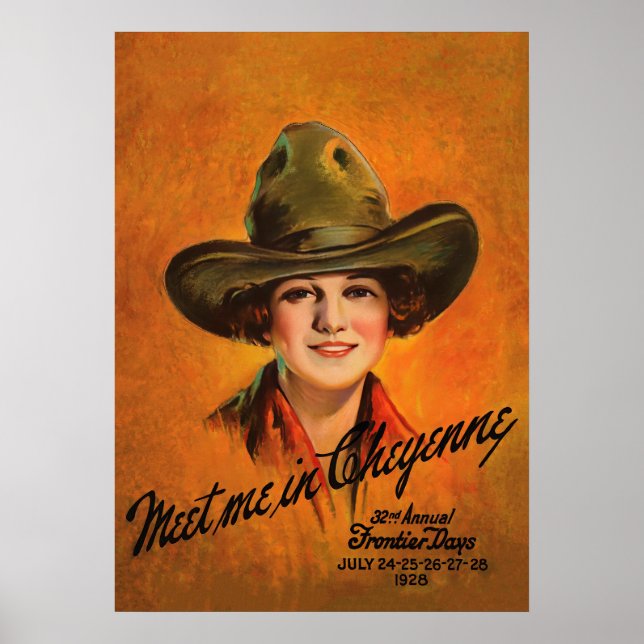 Cowgirl, Wild West Show Vintage Poster (Front)