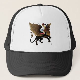 Cowgirl Winged Lion Fantasy Red Trucker Hat