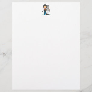 Cowgirl With Horse Stick Figure Letterhead