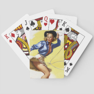 Cowgirl with Lasso  Playing Cards