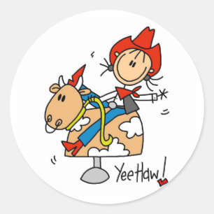 Cowgirl Yee Haw Tshirts and Gifts Classic Round Sticker