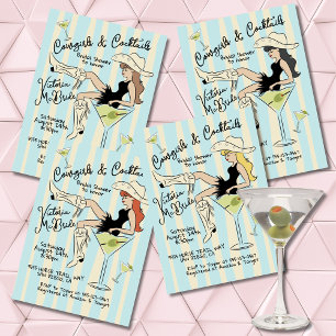 Cowgirls and Cocktails Martini Bridal Shower Invitation