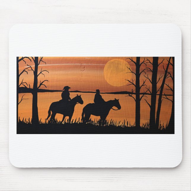Cowgirls and horses mouse mat (Front)