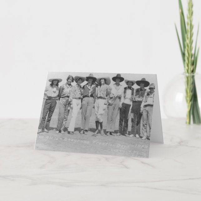 Cowgirls at Cheyenne Frontier Days, 1929. Card (Front)