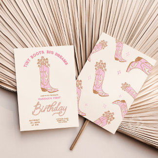 Cowgirls Birthday Invitation Tiny Boots Big Dreams