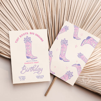 Cowgirls Birthday Invitation Tiny Boots Big Dreams