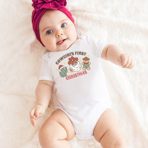 Cowgirl's First Christmas T-Shirt Baby Bodysuit