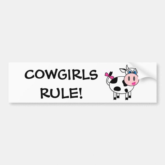 Cowgirls Rule Bumper Sticker (Front)