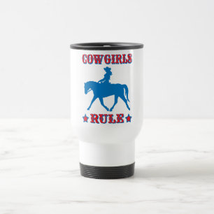 Cowgirls Rule (red/blue) Travel Mug