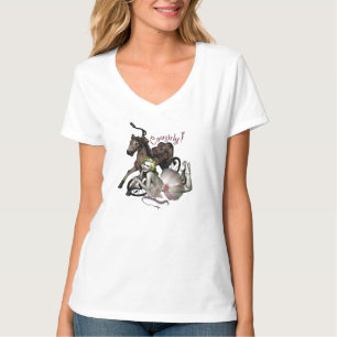 Cowgirly Vintage Cowgirl & Hobby Horse V-Neck T-Shirt