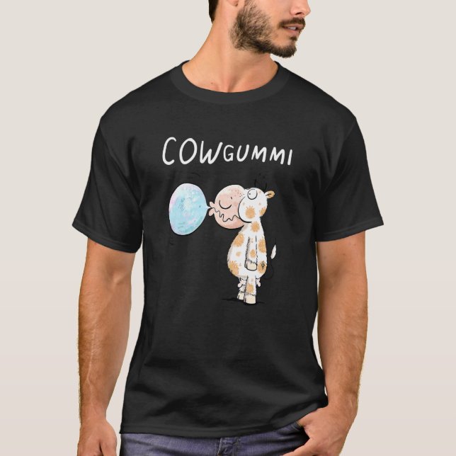 Cowgummi Cow I Chewing Gum Word Game Fun Animal Mo T-Shirt (Front)