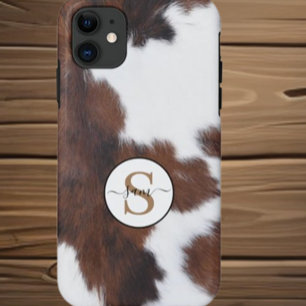 Cowhide Brown White Monogram    Case-Mate iPhone C iPhone 11 Case