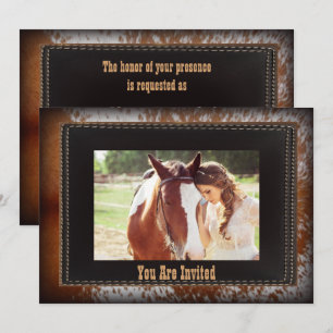 cowhide Cowboy Country western Wedding Invitation