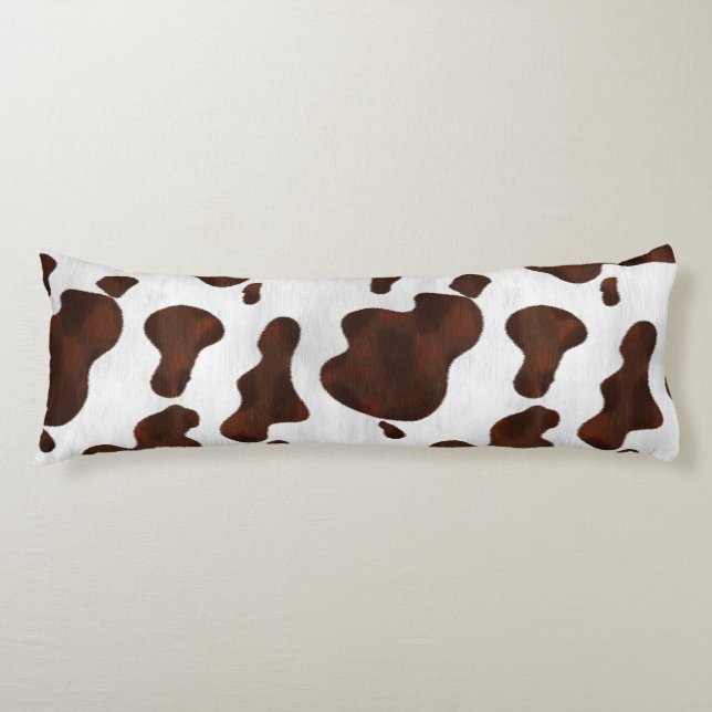 Cowhide Faux Hair Western Leather Spotted Pattern Body Cushion (Front)