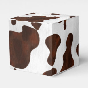 Cowhide Faux Hair Western Leather Spotted Pattern Favour Box
