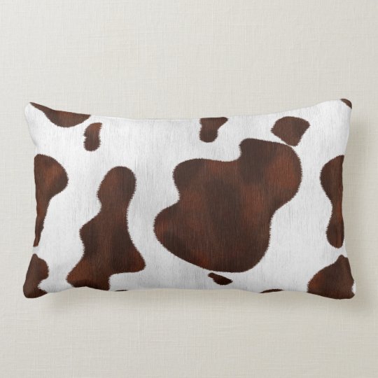 Cowhide Faux Hair Western Leather Spotted Pattern Lumbar Cushion