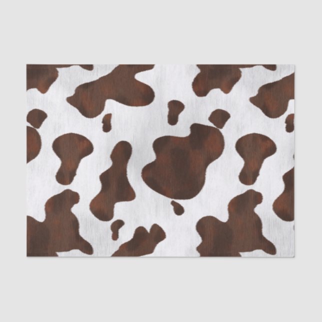 Cowhide Faux Hair Western Leather Spotted Pattern Tissue Paper (Front)