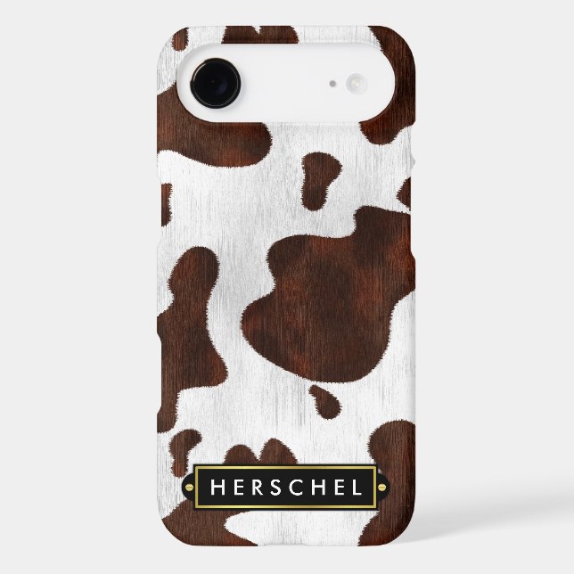 Cowhide Faux Western Leather Spotted Personalised Case-Mate iPhone Case (Back)