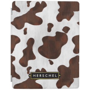 Cowhide Faux Western Leather Spotted Personalised iPad Smart Cover