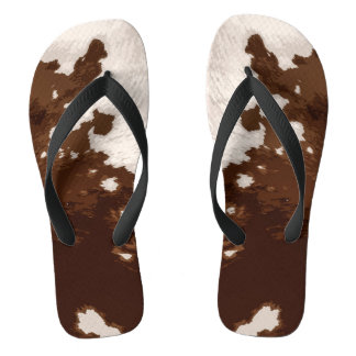 COWHIDE FLIP FLOPS