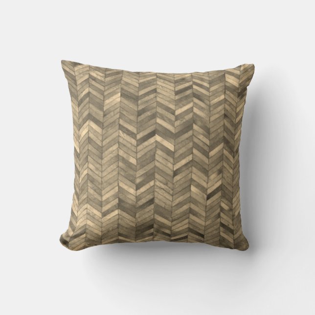 Cowhide Herringbone Pattern Print  Cushion (Front)
