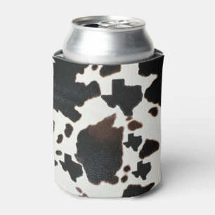 Cowhide Print Texas Can Cooler