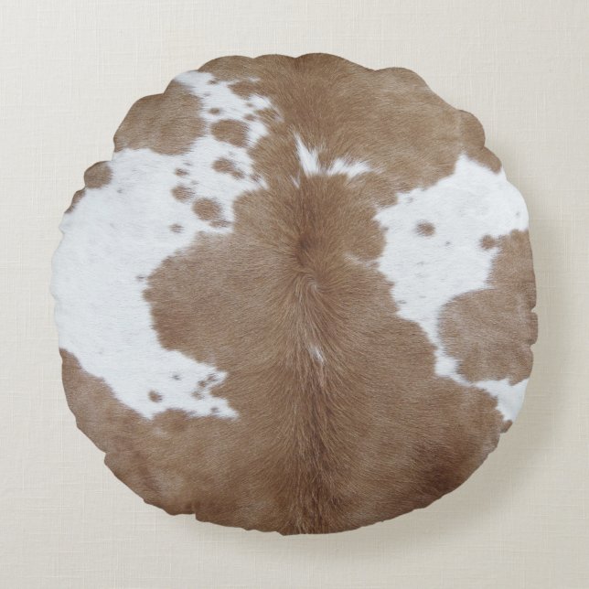 Cowhide Round Cushion (Front)