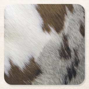 Cowhide Square Paper Coaster