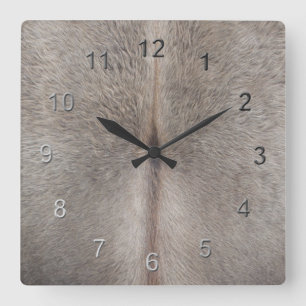 Cowhide Square Wall Clock